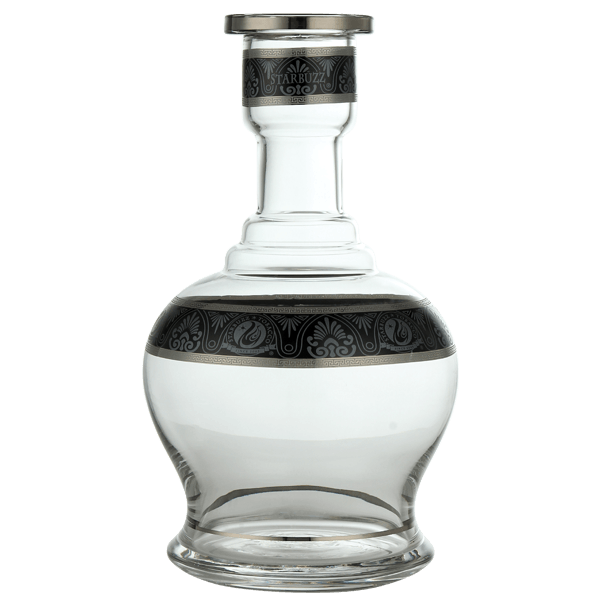 StarBuzz Golden Leaves Glass - Black/Silver -  Caesar Vase - Caesar Shisha
